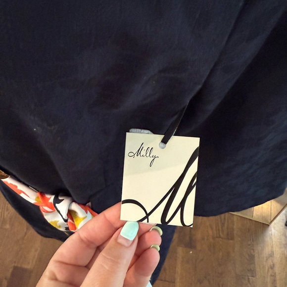 Milly Navy Shirt Dress or Jacket with Vibrant Accents or BNWT $395 - Picture 7 of 12